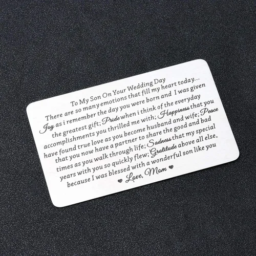 Miniatura 3 de Lywjyb Birdgot Regalo de boda para hijo de mamá e hijo, regalo para mi hijo, regalo de mamá a hijo, regalos conmovedores de madre a hijo, poema