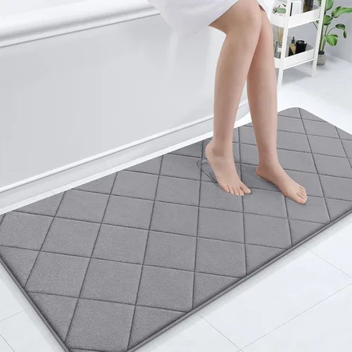 Miniatura 57 de OLANLY Tapete de baño de espuma viscoelástica de 24 x 16 pulgadas, ultra suave y absorbente, lavable a máquina, cómodo tapete de baño para suelo