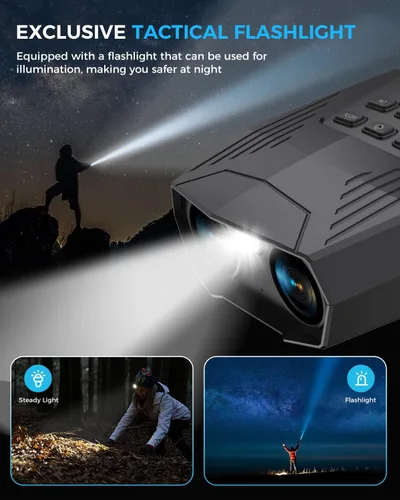 Miniatura 11 de Gafas de visión nocturna, prismáticos de visión nocturna para adultos, prismáticos infrarrojos recargables de 5000 mAh con pantalla grande de 3