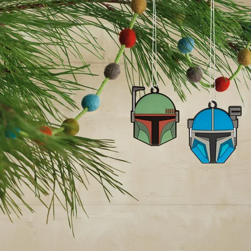 Miniatura 5 de Hallmark Star Wars: The Mandalorian - Adorno para la copa del árbol de Navidad en miniatura de 5 pulgadas y mini adornos de 1.7 pulgadas, juego de 5