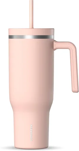 Miniatura 18 de Hydrapeak Voyager Vaso de 40 oz con Asa y Tapa con Pajita Botella de Agua Reutilizable de Acero Inoxidable Taza de Viaje Compatible con Portavasos