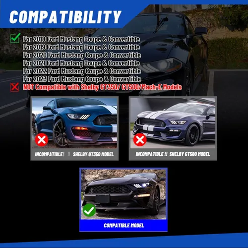 Miniatura 3 de ROXX Conjunto de faros delanteros LED completos para Ford Mustang 2018, 2019, 2020, 2021, 2022, solo lado izquierdo, proyector de luz alta y baja