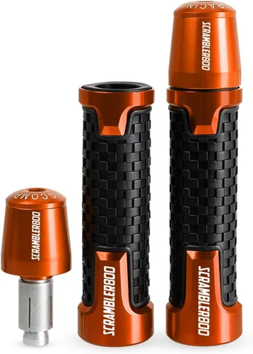 Miniatura 2 de Para Ducati Scrambler 800 2017 2018 2019 2020 2021 2022 2023 extremos de la barra de mango CNC manillar de goma de gel manillar manos de freno gris