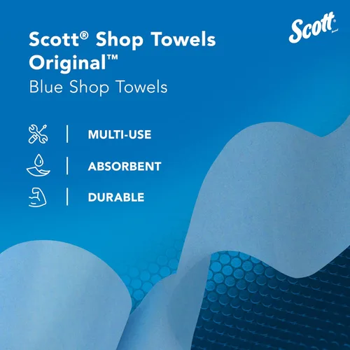 Miniatura 9 de Scott Shop Original Toallas azules (75190), toalla de papel similar a tela de 9 x 12 pulgadas (8 cajas de 200 hojas, 1600 hojas en total)