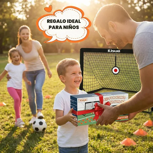 Miniatura 9 de Portería de fútbol, porterías de fútbol para niños para patio trasero, juego de 2, equipo de entrenamiento de red de fútbol de 4 x 3 pies, portería