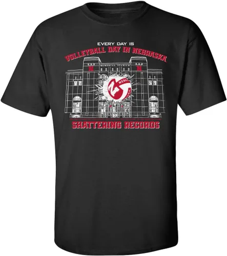 CornBorn Nebraska Cornhuskers Apparel - Camisa para hombre, día del voleibol en Nebraska, color negro, talla L, Vball Day - Negro
