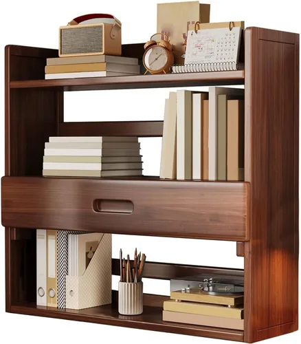 Miniatura 10 de JHDXL Organizador de escritorio para la parte superior del escritorio, gabinete de escritorio con deflector, estante de almacenamiento de escritorio