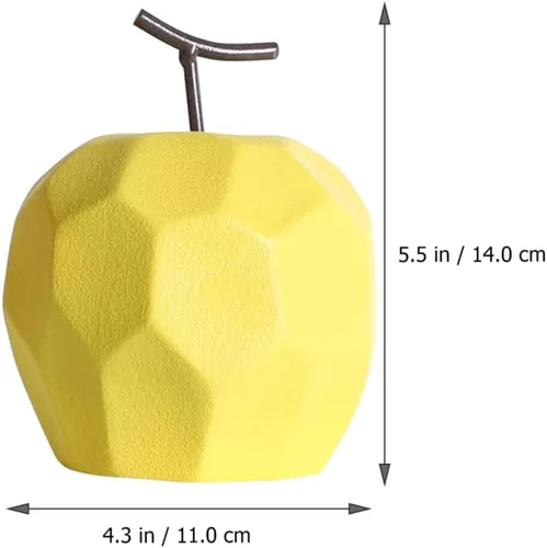 Miniatura 6 de BESPORTBLE Figuras de frutas de cerámica Escultura geométrica de manzana Escultura de cerámica Fruta de cerámica para el hogar Pantalla de cerámica