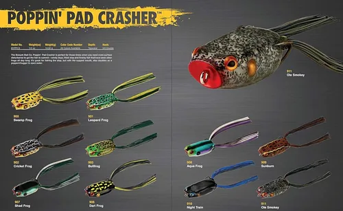 Miniatura 2 de BOOYAH Poppin' Pad Crasher Señuelo de Rana de Cuerpo Hueco Topwater para Pesca de Lobina con Anzuelos Sin Enganches Sunburn