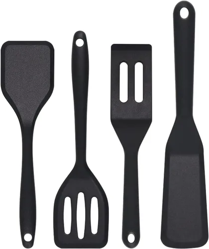 Mini espátula de silicona, 4 piezas, girador de silicona de tamaño pequeño, fácil de limpiar, espátulas de brownie, mini volteadores para uso en
