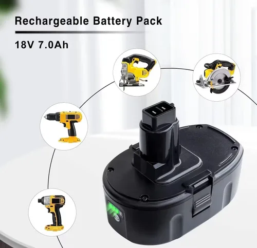 Miniatura 5 de DTK Paquete de 2 baterías de repuesto de 7.0Ah para Dewalt de 18 V, compatible con herramientas inalámbricas DC9096 DC9098 DC9099 DW9095 DW9096