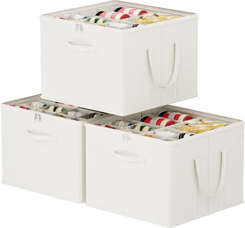 Miniatura 30 de Lifewit Organizador de almacenamiento de zapatos para armario para 12-16 pares, contenedor de almacenamiento grande de tela con cubierta