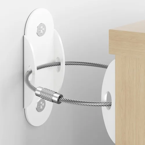 RORMGO Anclajes para muebles, paquete de 10 anclajes antipunta para muebles a prueba de bebés, correas de anclaje de pared de metal extra fuertes