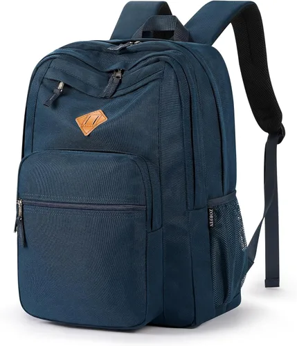 Miniatura 30 de ZORFIN - Mochila de 26 litros para la escuela, universidad y viajes, impermeable, con 8 compartimentos, Verde militar, Moderno