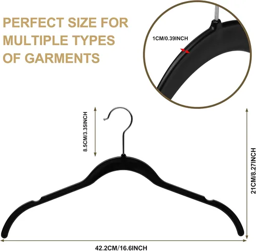 Miniatura 4 de Quality Hangers Perchas de plástico que no son de terciopelo para la ropa, juego de perchas resistentes para ropa, perchas para armario que ahorran