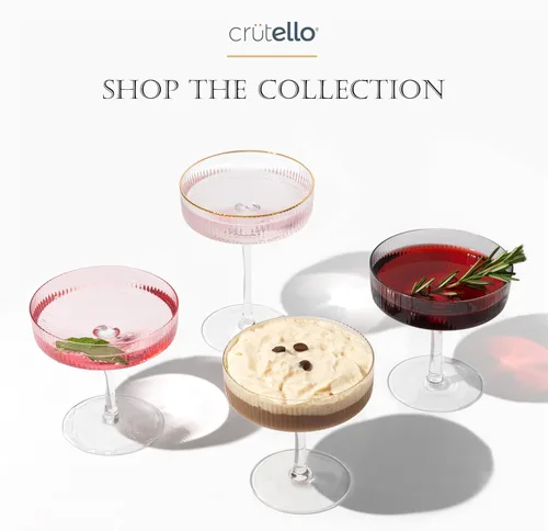 Miniatura 7 de Crutello Juego de 4 copas de champán cupé, clásicas de 7 onzas, vasos de cóctel vintage acanalados para champán, martini, Manhattan, cosmopolita