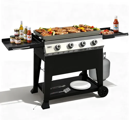Miniatura 11 de Parrilla de gas propano de 28 pulgadas para exteriores con 3 quemadores de 36,000 BTU, parrilla de gas portátil de acero con recubrimiento en polvo