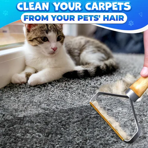 Miniatura 9 de Removedores de pelo para mascotas, paquete de 2 herramientas reutilizables para quitar pelusas de metal, herramienta duradera para quitar pelo