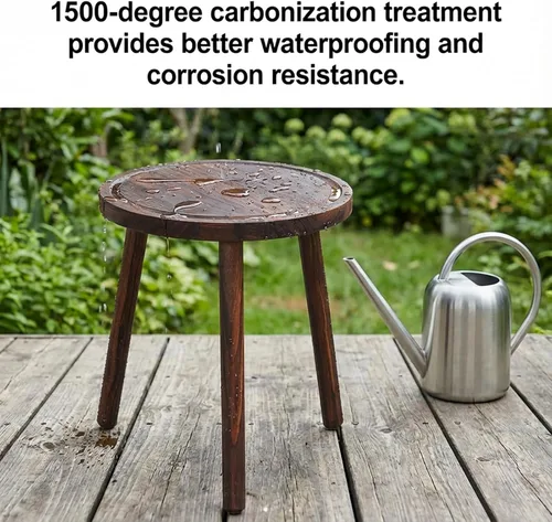 Miniatura 6 de Amdermi Paquete de 3 soportes de madera para plantas de interior, soporte para plantas individuales para macetas de 6 a 12 pulgadas, taburete Marrón