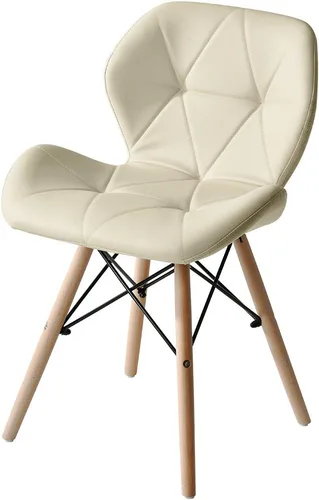 OSJ Dining Chair, Laser, PU Seat, Eames, Modern Design, Natural Wood Legs, Eames, Nordic, Stylish, Designers, Reproduction, 1 Leg