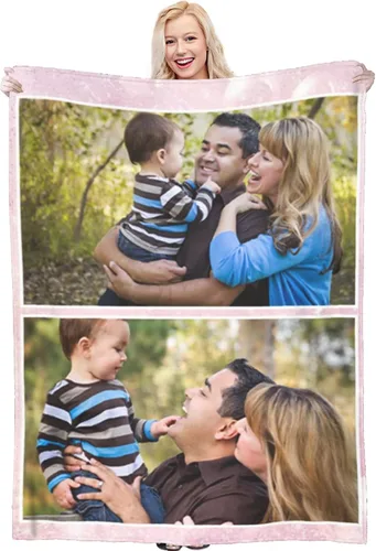 Miniatura 22 de Manta personalizada con foto y texto, manta personalizada con imagen, manta de franela para regalos personalizados para niños, adultos, amigos