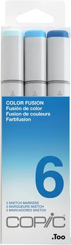 Copic Sketch, marcadores a base de alcohol, juego de 3 unidades, Fusión de Colores #6, Azul