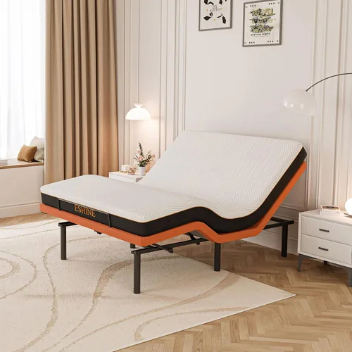 Miniatura 25 de ESHINE Base de cama ajustable Queen – Base ergonómica de cama de gravedad cero, inclinación de pie y cabeza, control por aplicación, control remoto