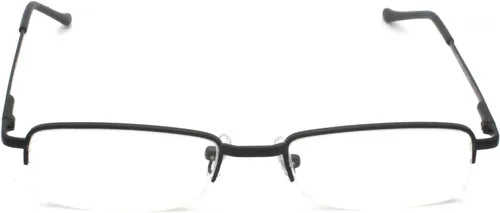Miniatura 2 de Paquete de 2 lentes de lectura rectangulares de metal con media montura con estuche para hombres y mujeres