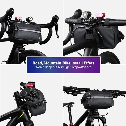 Miniatura 7 de Rhinowalk Bolsa de Bicicleta Impermeable, Bolsa de Manillar de Bicicleta, Bolsa de Cesta Frontal de Bicicleta, Bolsa de Hombro, Bolsa de Cintura