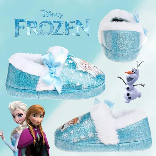 Miniatura 4 de Disney Frozen Elsa and Anna Girls Slippers - Plush Non-Slip Comfy Fluffy Lightweight Warm Comfort Soft Aline Indoor House Slippers