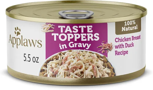 Miniatura 10 de Applaws Taste Toppers, alimento para perros sin granos, ingredientes limitados, pechuga de pollo con carne de res en salsa (12 latas de 5.5 onzas)