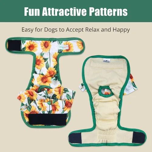 Miniatura 5 de Langsprit Pañales lavables para perras (paquete de 3) – Pañales reutilizables para perras – Pañales para perras altamente absorbentes para perros