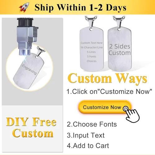 Miniatura 4 de Supcare Collar personalizado con etiqueta de perro con texto o foto para hombre, colgante de foto conmemorativa personalizado para mujeres y hombres