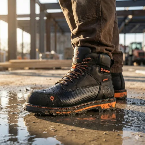 Miniatura 2 de SUREWAY Botas de trabajo GoodyearWelt resistentes al agua para hombre, 6 pulgadas, suaves, compuestas, resistentes al aceite/antideslizante, suela