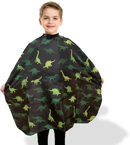 Miniatura 9 de Capa de peluquería para niños para cortar el pelo en casa, salón o peluquería, capa de corte de pelo para niños y niños pequeños, cuello ajustable