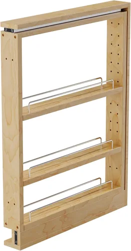 Miniatura 5 de Dowell - Organizador extraíble de relleno de base de 3 pulgadas con estantes ajustables (madera, 4005 0330B)