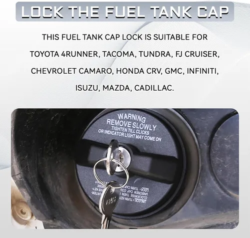 Miniatura 4 de Tapa de gas con bloqueo, cerradura de tapa de gas con llave piezas de repuesto para Toyota Tacoma Cadillac Chevy Silverado 4Runner Honda CRV Tundra