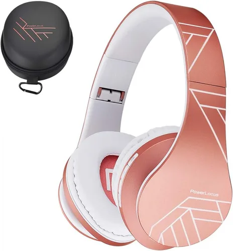 Miniatura 15 de PowerLocus - Audífonos Bluetooth sobre las orejas, auriculares inalámbricos plegables estéreo con cable y sin cable con micrófono incorporado, Micro