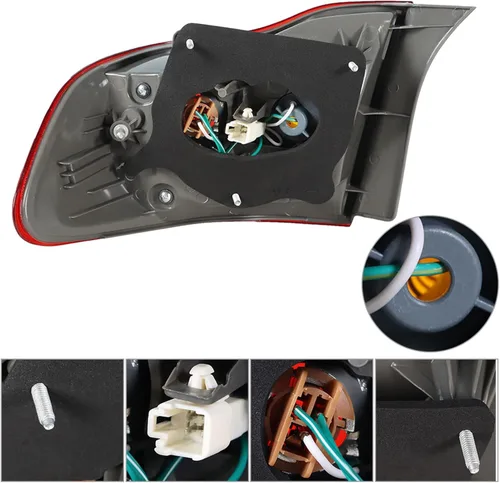 Miniatura 5 de Silscvtt Conjunto de luz de freno trasera externa del lado del conductor para Toyota Corolla 2009 2010, lente roja, lámpara trasera izquierda