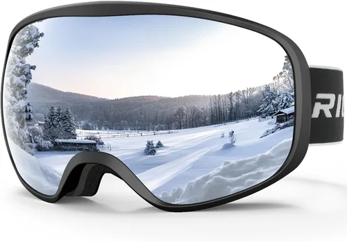 Miniatura 16 de Gafas de esquí de snowboard para hombres, mujeres, adultos, jóvenes, sobre gafas OTG/100% protección UV, antivaho/visión amplia