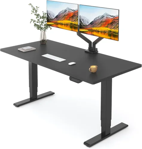 Miniatura 9 de FLEXISPOT E6 MAX - Escritorio de pie de 3 etapas de madera maciza con doble motor de 48 x 24 pulgadas, capacidad de peso de 330 libras, escritorio