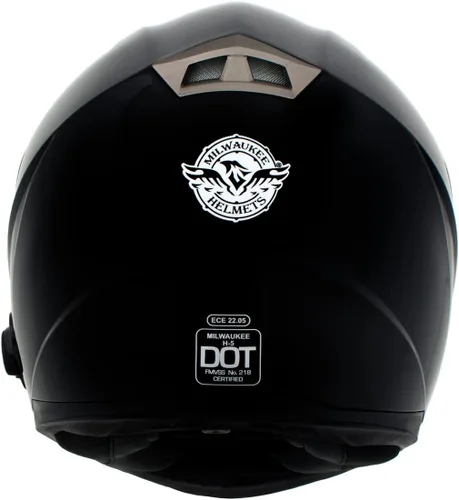Miniatura 7 de Milwaukee Helmets H510 Casco de motocicleta de cara completa 'Chit-Chat' negro brillante con intercomunicador, altavoz y micrófono integrados