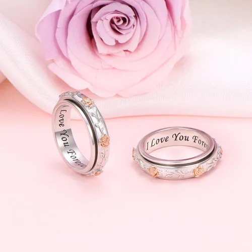 Miniatura 2 de Anillo de ansiedad para mujer, plata de ley 925, anillos giratorios para aliviar el aburrimiento, TDAH, autismo, anillos antiestrés, joyería