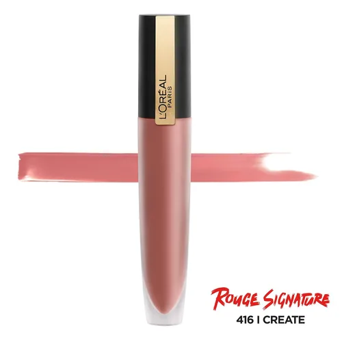 Miniatura 2 de L'Oréal Paris Makeup Rouge Signature - Pinta labios de larga duración acabado mate, ultraligero, ultracómodo, color de pigmento alto, aplicador