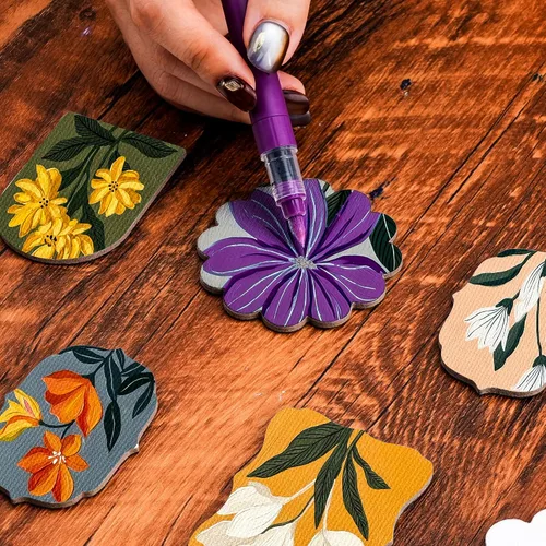 Miniatura 4 de AUREUO Mini tableros de lienzo magnéticos para pintura de Navidad, 3 pulgadas, paquete de 12 unidades, cuadrados, hexagonales, círculos, estrellas