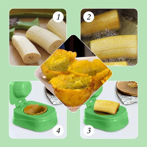 Miniatura 6 de Molde de plástico para hacer patacones de plátano, para rellenar Tostones, albóndigas, molde para plátano, prensa para armar