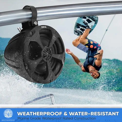Miniatura 4 de PYLE, Altavoces marinos, altavoces de barco, 1000 W 5.25 pulgadas, sistema todoterreno impermeable, amplificador de 2 canales, estéreo de rango