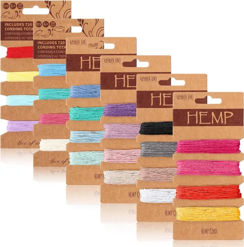Cordón de hilo de 24 colores para la fabricación de joyas, cuerda de lino multicolor, cuerda natural para pulseras hechas a mano, llaveros,