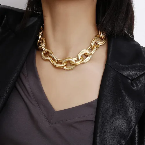 Miniatura 3 de MJartoria Collar de oro en capas para mujer, chapado en oro de 14 quilates, collar de cadena delicada, cadena de serpiente, cadena de clip