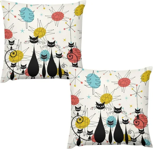 Miniatura 28 de Juego de 2 fundas de almohada florales retro de los años 70, Groovy Funky Hippie Flor Naranja Estética Boho Fundas de Almohada de 16 x 16 pulgadas